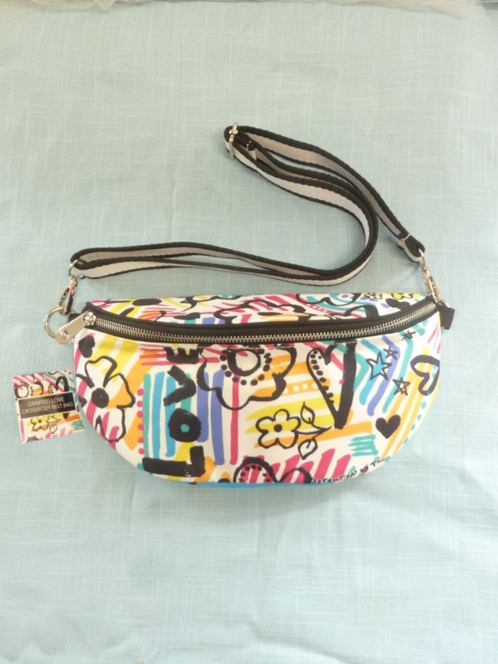 NEW Colorful Graffiti Love Brighton Crossbody Belt Bag.